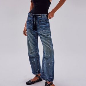 Free People We the Free Moxie Pull-On Barrel Jeans